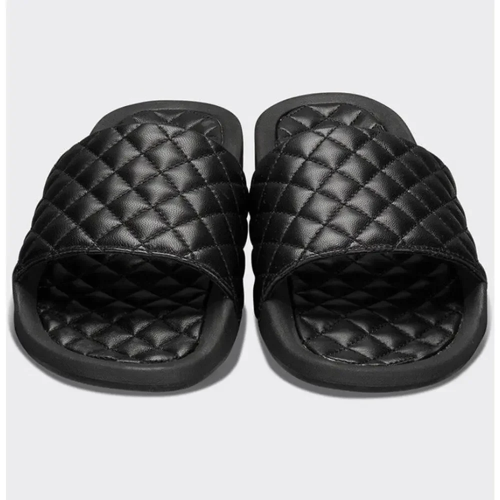 APL Size 5 Slides Black Quilted Nappa Leather NEW Athletic Propulsion Lab‎ $199
